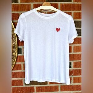 Sunday Best white t shirt with red heart